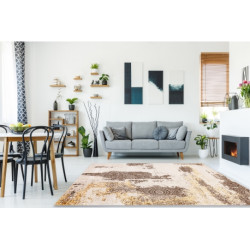 Dywan MEFE nowoczesny 8731 Rozeta vintage przecierany - Strukturalny, dwa poziomy runa beż 160x220cm