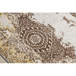Dywan MEFE nowoczesny 8731 Rozeta vintage przecierany - Strukturalny, dwa poziomy runa beż 160x220cm