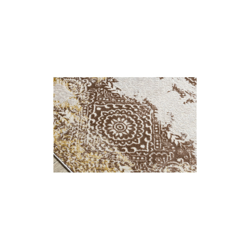 Dywan MEFE nowoczesny 8731 Rozeta vintage przecierany - Strukturalny, dwa poziomy runa beż 160x220cm
