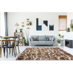 Dywan MEFE nowoczesny 6184 Kostka brukowa cegła - Strukturalny, dwa poziomy runa ciemny beż 140x190cm Dywan MEFE nowoczesny 6184 Kostka brukowa cegła - Strukturalny, dwa poziomy runa ciemny beż 140x190cm