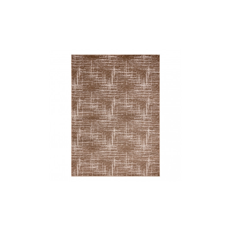 Dywan MEFE nowoczesny 9401 Linie vintage przecierany - Strukturalny, dwa poziomy runa beż / brązowy 140x190cm