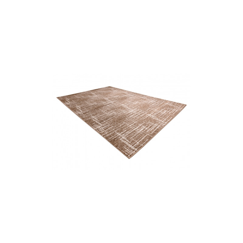Dywan MEFE nowoczesny 9401 Linie vintage przecierany - Strukturalny, dwa poziomy runa beż / brązowy 140x190cm