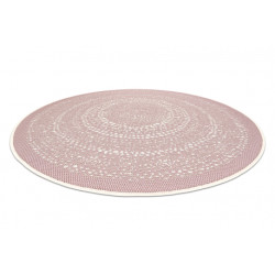 Dywan koło SZNURKOWY SIZAL FLAT 48834562 Kropki, brudny róż koło 120cm