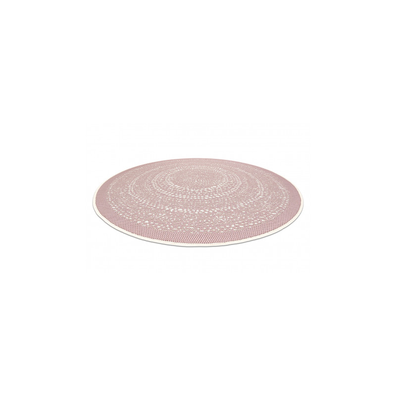 Dywan koło SZNURKOWY SIZAL FLAT 48834562 Kropki, brudny róż koło 120cm