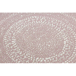 Dywan koło SZNURKOWY SIZAL FLAT 48834562 Kropki, brudny róż koło 120cm