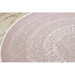 Dywan koło SZNURKOWY SIZAL FLAT 48834562 Kropki, brudny róż koło 120cm