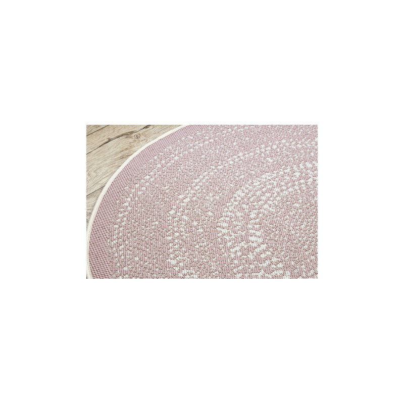 Dywan koło SZNURKOWY SIZAL FLAT 48834562 Kropki, brudny róż koło 120cm