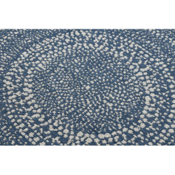 Dywan koło SZNURKOWY SIZAL FLAT 48834591 Kropki, niebieski koło 120cm