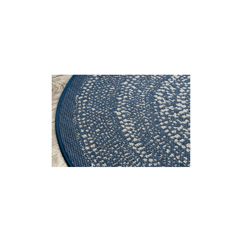 Dywan koło SZNURKOWY SIZAL FLAT 48834591 Kropki, niebieski koło 120cm