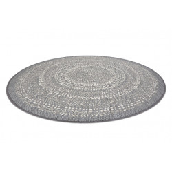 Dywan koło SZNURKOWY SIZAL FLAT 48834637 Kropki, szary koło 120cm