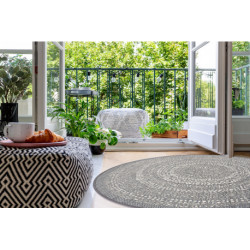 Dywan koło SZNURKOWY SIZAL FLAT 48834637 Kropki, szary koło 120cm Dywan koło SZNURKOWY SIZAL FLAT 48834637 Kropki, szary koło 120cm