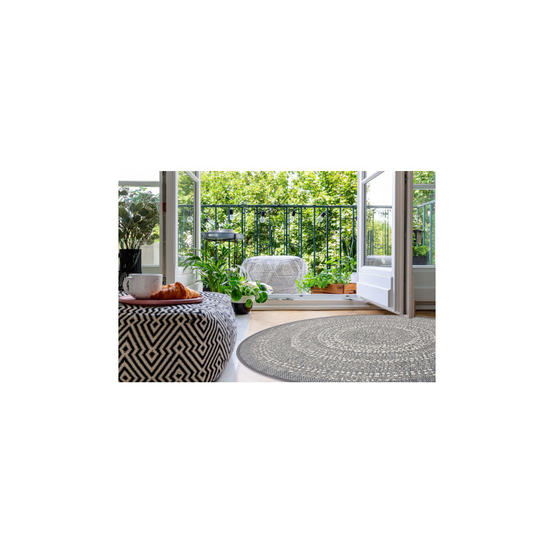 Dywan koło SZNURKOWY SIZAL FLAT 48834637 Kropki, szary koło 120cm Dywan koło SZNURKOWY SIZAL FLAT 48834637 Kropki, szary koło 120cm