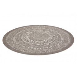 Dywan koło SZNURKOWY SIZAL FLAT 48834686 Kropki, beż koło 120cm