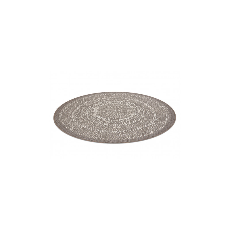 Dywan koło SZNURKOWY SIZAL FLAT 48834686 Kropki, beż koło 120cm