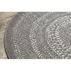 Dywan koło SZNURKOWY SIZAL FLAT 48834686 Kropki, beż koło 120cm