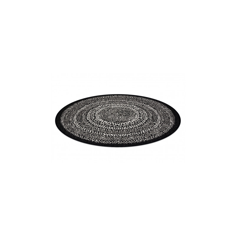 Dywan koło SZNURKOWY SIZAL FLAT 48834690 Kropki, czarny koło 120cm Dywan koło SZNURKOWY SIZAL FLAT 48834690 Kropki, czarny koło 120cm