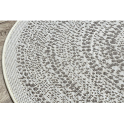 Dywan koło SZNURKOWY SIZAL FLAT 48834866 Kropki, krem koło 120cm