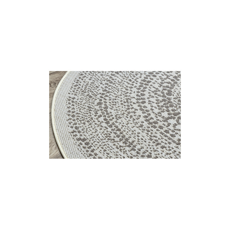 Dywan koło SZNURKOWY SIZAL FLAT 48834866 Kropki, krem koło 120cm