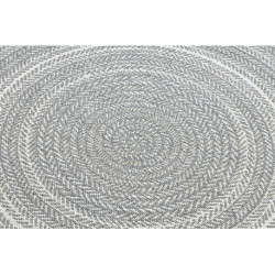 Dywan koło SZNURKOWY SIZAL FLAT 48837637 Boho, warkocz, plecionka szary koło 120cm