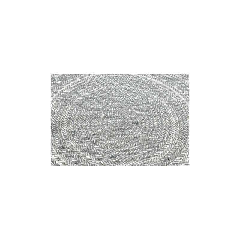 Dywan koło SZNURKOWY SIZAL FLAT 48837637 Boho, warkocz, plecionka szary koło 120cm