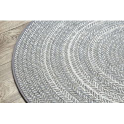 Dywan koło SZNURKOWY SIZAL FLAT 48837637 Boho, warkocz, plecionka szary koło 120cm