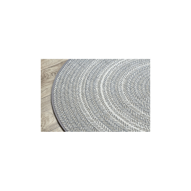 Dywan koło SZNURKOWY SIZAL FLAT 48837637 Boho, warkocz, plecionka szary koło 120cm
