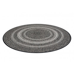Dywan koło SZNURKOWY SIZAL FLAT 48837690 Boho, warkocz, plecionka czarny koło 120cm