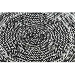 Dywan koło SZNURKOWY SIZAL FLAT 48837690 Boho, warkocz, plecionka czarny koło 120cm