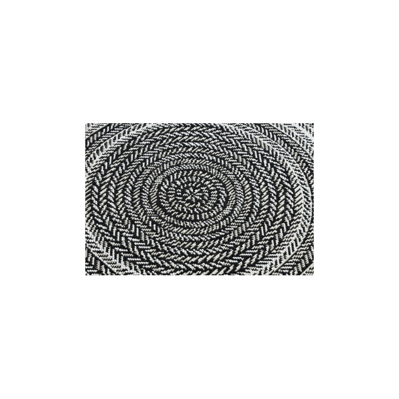 Dywan koło SZNURKOWY SIZAL FLAT 48837690 Boho, warkocz, plecionka czarny koło 120cm
