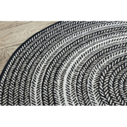 Dywan koło SZNURKOWY SIZAL FLAT 48837690 Boho, warkocz, plecionka czarny koło 120cm