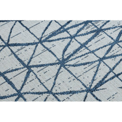 Dywan Sznurkowy SIZAL COLOR 47278306 Linie, trójkąty beż / niebieski 200x290cm