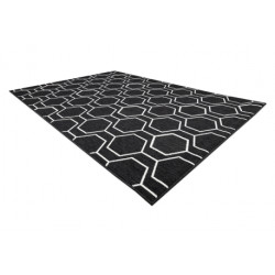 Dywan SPRING 20404993 Hexagon sznurkowy, pętelkowy - czarny 140x200cm