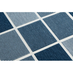 Dywan SPRING 20426994 kwadraty, ramka sznurkowy, pętelkowy - niebieski 160x230cm