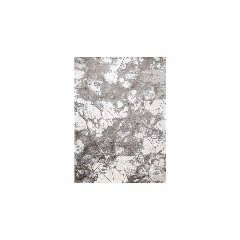 Dywan NOBLE nowoczesny 1515 64 Marmur, geometryczny - Strukturalny, dwa poziomy runa krem / szary 80x150cm