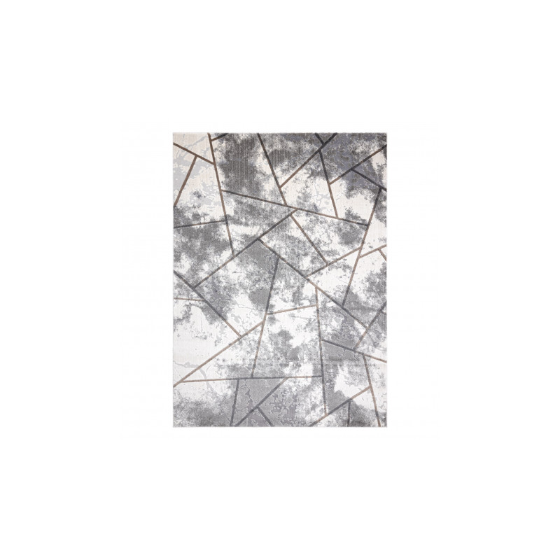 Dywan NOBLE nowoczesny 1518 67 Przecierany, geometryczny - Strukturalny, dwa poziomy runa krem / szary 120x170cm