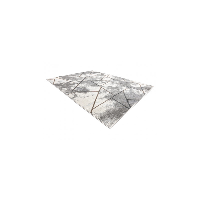 Dywan NOBLE nowoczesny 1518 67 Przecierany, geometryczny - Strukturalny, dwa poziomy runa krem / szary 120x170cm