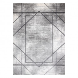Dywan NOBLE nowoczesny 1520 45 Przecierany, geometryczny, linie - Strukturalny, dwa poziomy runa szary 80x150cm