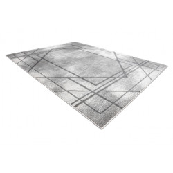 Dywan NOBLE nowoczesny 1520 45 Przecierany, geometryczny, linie - Strukturalny, dwa poziomy runa szary 80x150cm