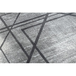 Dywan NOBLE nowoczesny 1520 45 Przecierany, geometryczny, linie - Strukturalny, dwa poziomy runa szary 120x170cm