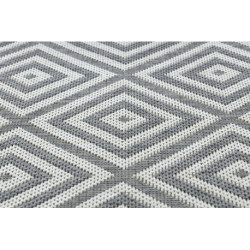 Dywan SZNURKOWY SIZAL FLAT 48607637 Kwadraty, romby szary / krem 80x150cm