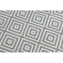 Dywan SZNURKOWY SIZAL FLAT 48607637 Kwadraty, romby szary / krem 140x200cm