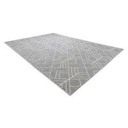 Dywan SZNURKOWY SIZAL FLAT 48731637 Kwadraty, romby, geometryczny szary / krem 160x230cm