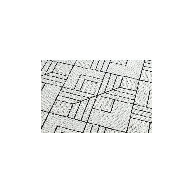 Dywan SZNURKOWY SIZAL FLAT 48731960 Kwadraty, romby, geometryczny krem / szary  80x150cm