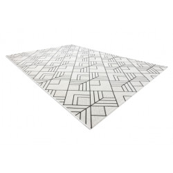 Dywan SZNURKOWY SIZAL FLAT 48731960 Kwadraty, romby, geometryczny krem / szary  120x170cm