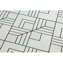 Dywan SZNURKOWY SIZAL FLAT 48731960 Kwadraty, romby, geometryczny krem / szary  140x200cm