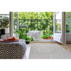Dywan SZNURKOWY SIZAL FLAT 48832637 Koła, kropki szary / krem 160x230cm Dywan SZNURKOWY SIZAL FLAT 48832637 Koła, kropki szary / krem 160x230cm