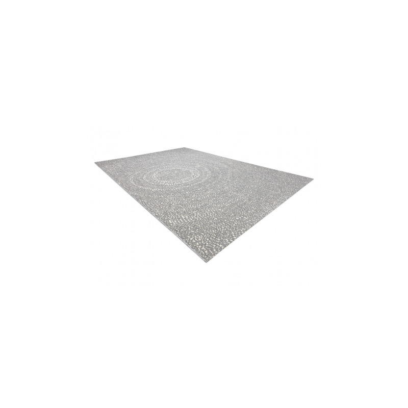 Dywan SZNURKOWY SIZAL FLAT 48832637 Koła, kropki szary / krem 200x290cm