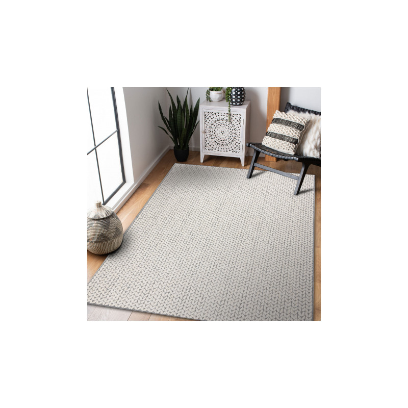 Dywan SPRING 20467332 Jodełka, chevron sznurkowy, pętelkowy - krem 200x290cm