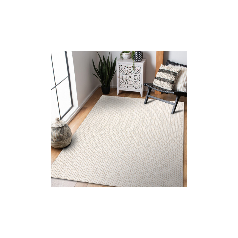 Dywan SPRING 20467558 Jodełka, chevron sznurkowy, pętelkowy - beż 60x110cm