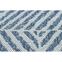 Dywan Sznurkowy SIZAL COLOR 47176360 Linie, trójkąty, zygzak beż / niebieski 120x170cm